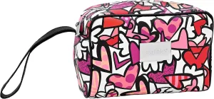 BRITTO Romero Eco Leather Toiletry Bag, Alive, Pink Hearts