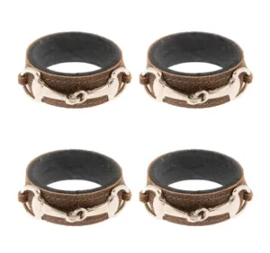 Buckled Leather Napkin Ring - S/4