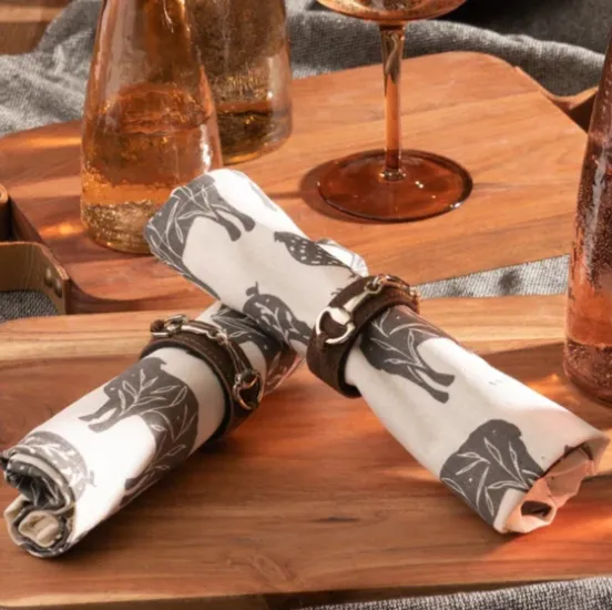 Buckled Leather Napkin Ring - S/4