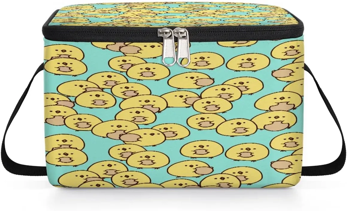 Budxapjw Cartoon Chick Womens Lunch Bag with Shoulder Strap Cute Chick Reusable Men Sports Insulated Lunch Box Leakproof Cooler Tote Bag for Office Picnic Hiking Beach