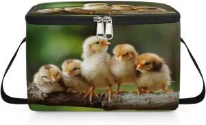 Budxapjw Cute Chick Womens Lunch Bag with Shoulder Strap Chick Reusable Men Sports Insulated Lunch Box Leakproof Cooler Tote Bag for Office Picnic Hiking Beach