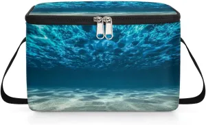 Budxapjw Ocean Womens Lunch Bag with Shoulder Strap Underwater Ocean Reusable Men Sports Insulated Lunch Box Leakproof Cooler Tote Bag for Office Picnic Hiking Beach