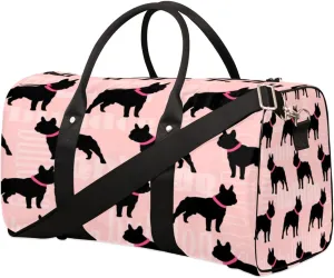 Bulldog Shadow Travel Duffle Bag Waterproof Foldable Weekender Bags for Women and Men Durable Carry on Overnight Bag with Shoulder Strap Lightweight Sports Gym Tote Bag