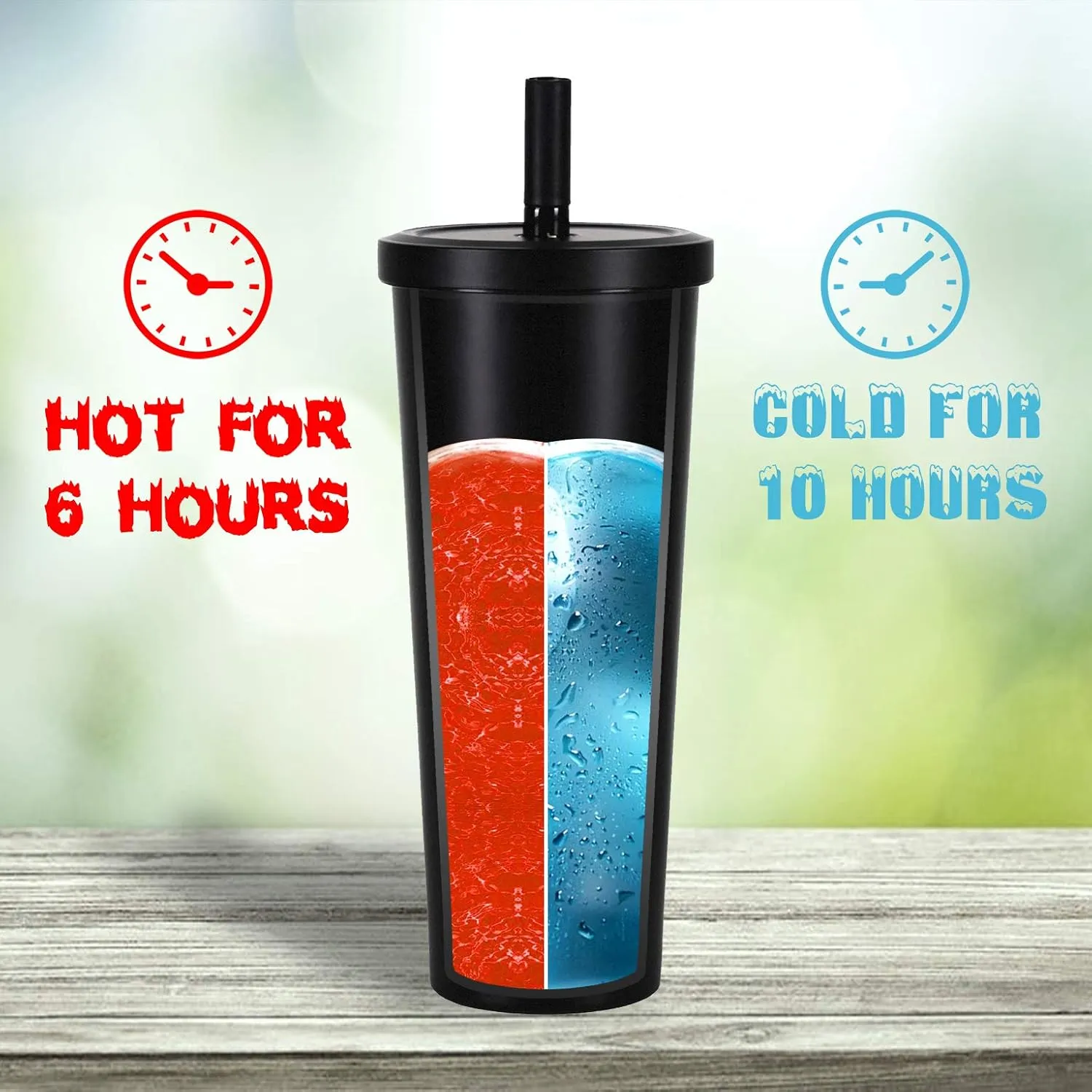 Bumbler 24oz Large Reusable Portable Eco-Friendly Tumbler | Drinking Cup with Wide Soft Tip Straw, Aesthetic Leak-Proof Lid – for Boba Tea, Smoothies, Iced Coffee, Hot or Cold Drinks – Fresh Mint
