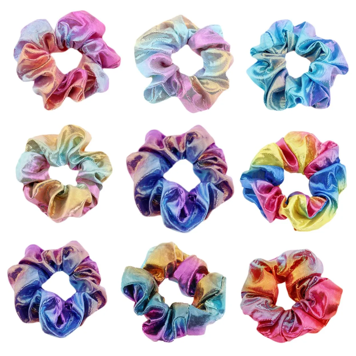 Bun Hair Pieces for Women 12pcs Large Hair Rings Ponytail Holders Shiny Stylish Random Color