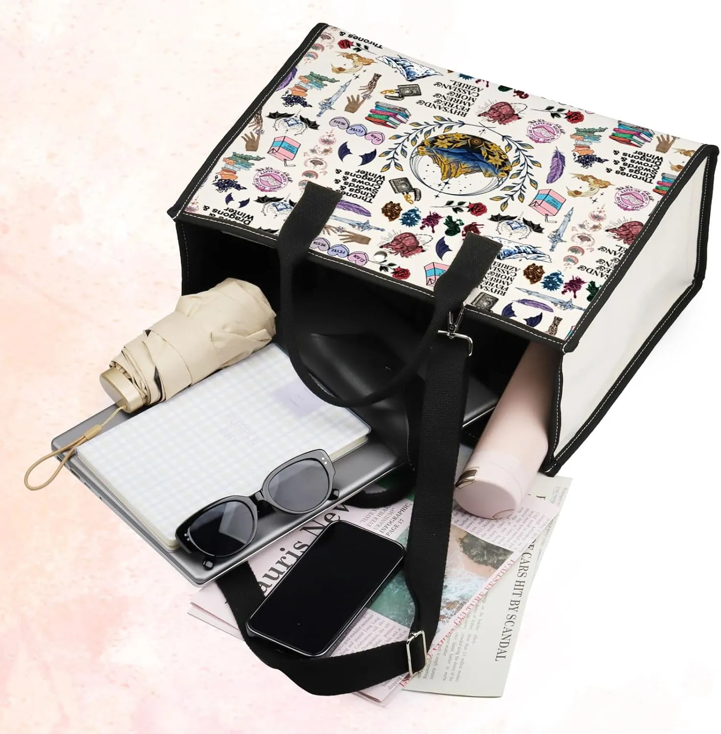 BWWKTOP Bookish Makeup Bag Book Lovers Gifts Bookworm Makeup Zipper Pouch Bag Bookish Merchandise (PHYSA BG)