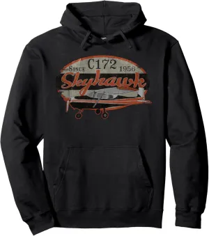 C172 Skyhawk Vintage Retro Airplane Flying Pilot Hoodie Pullover Hoodie