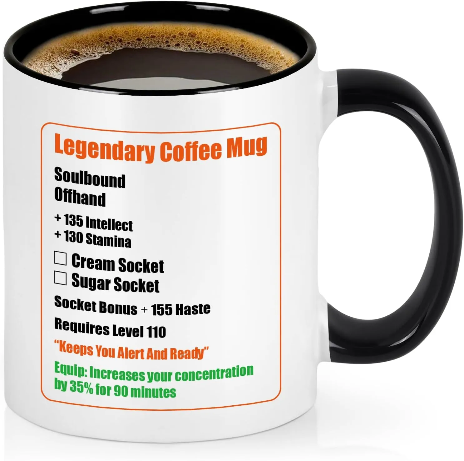 Cabtnca Gamer Gifts, Legendary Coffee Mug, Gamer Gifts for Men Teenage Boys, World of Warcraft Gifts, World of Warcraft Merchandise, Christmas Birthday Gifts for Nerd Gamer, Gaming Mug, 11 Oz
