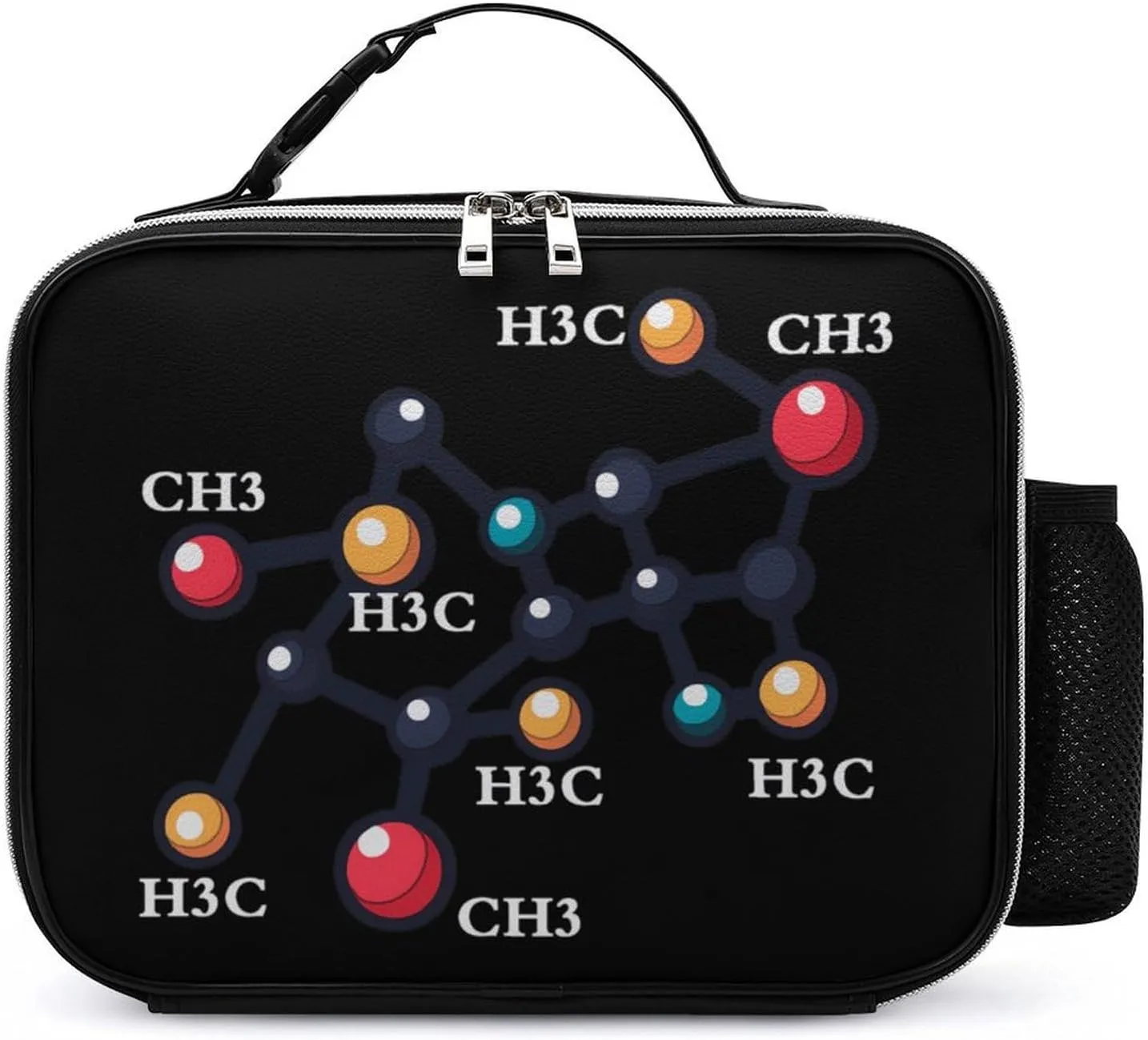 Caffeine Molecule Coffee Insulated Lunch Box Reusable Lunch Bag Lunch Tote Bag for Travel Work Picnic