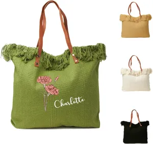 callie Personalized Women Tote Bag for Summer, Travel, Beach, Vacation, Custom Handbag Gifts for Mother's Day, Birthday