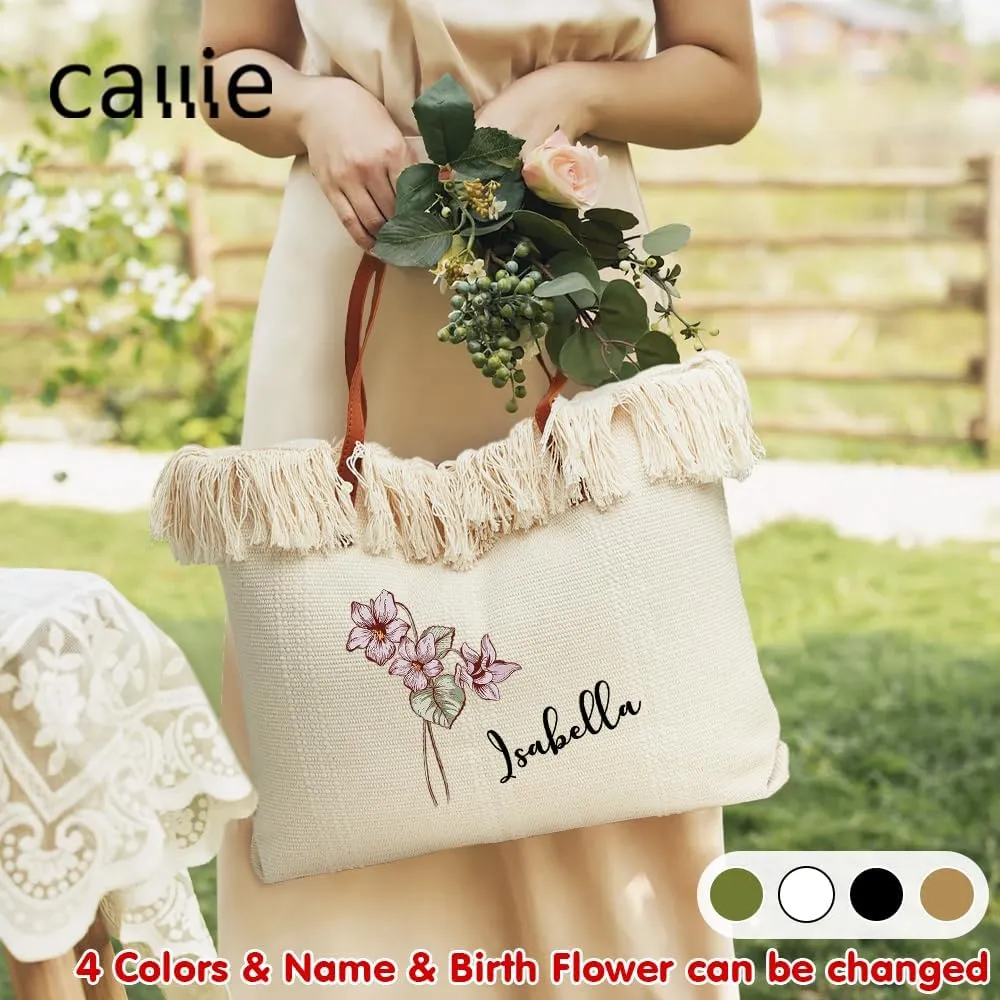 callie Personalized Women Tote Bag for Summer, Travel, Beach, Vacation, Custom Handbag Gifts for Mother's Day, Birthday