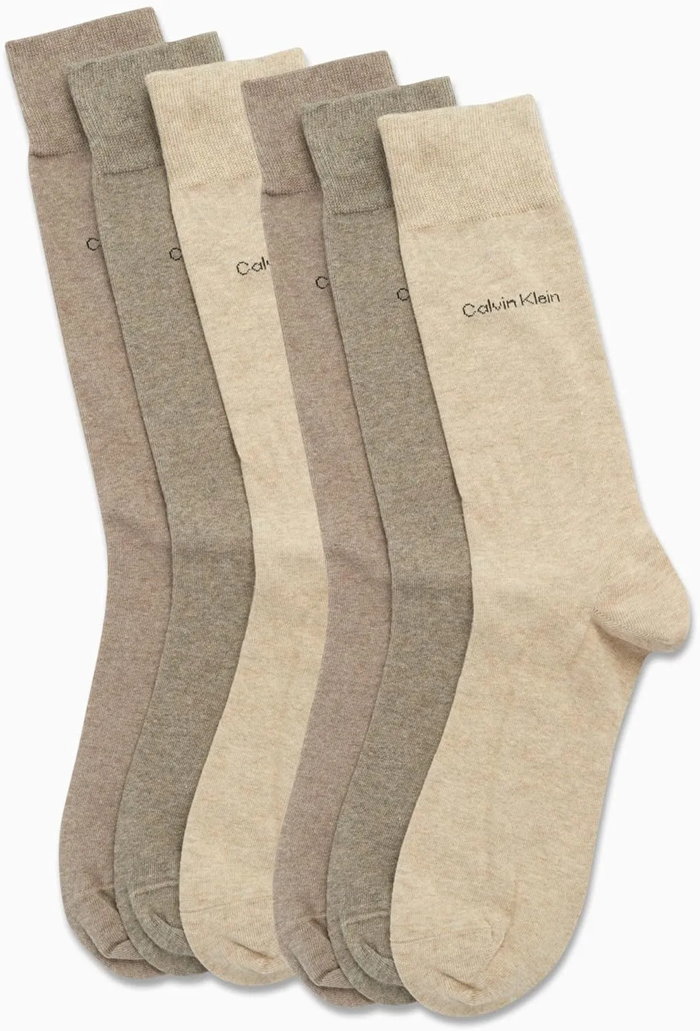 Calvin Klein Men's Dress Socks - 6 Pack Pull On Closure Cotton Blend Comfort Crew Socks - Dress Socks for Men (7-12)