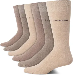 Calvin Klein Men's Dress Socks - 6 Pack Pull On Closure Cotton Blend Comfort Crew Socks - Dress Socks for Men (7-12)