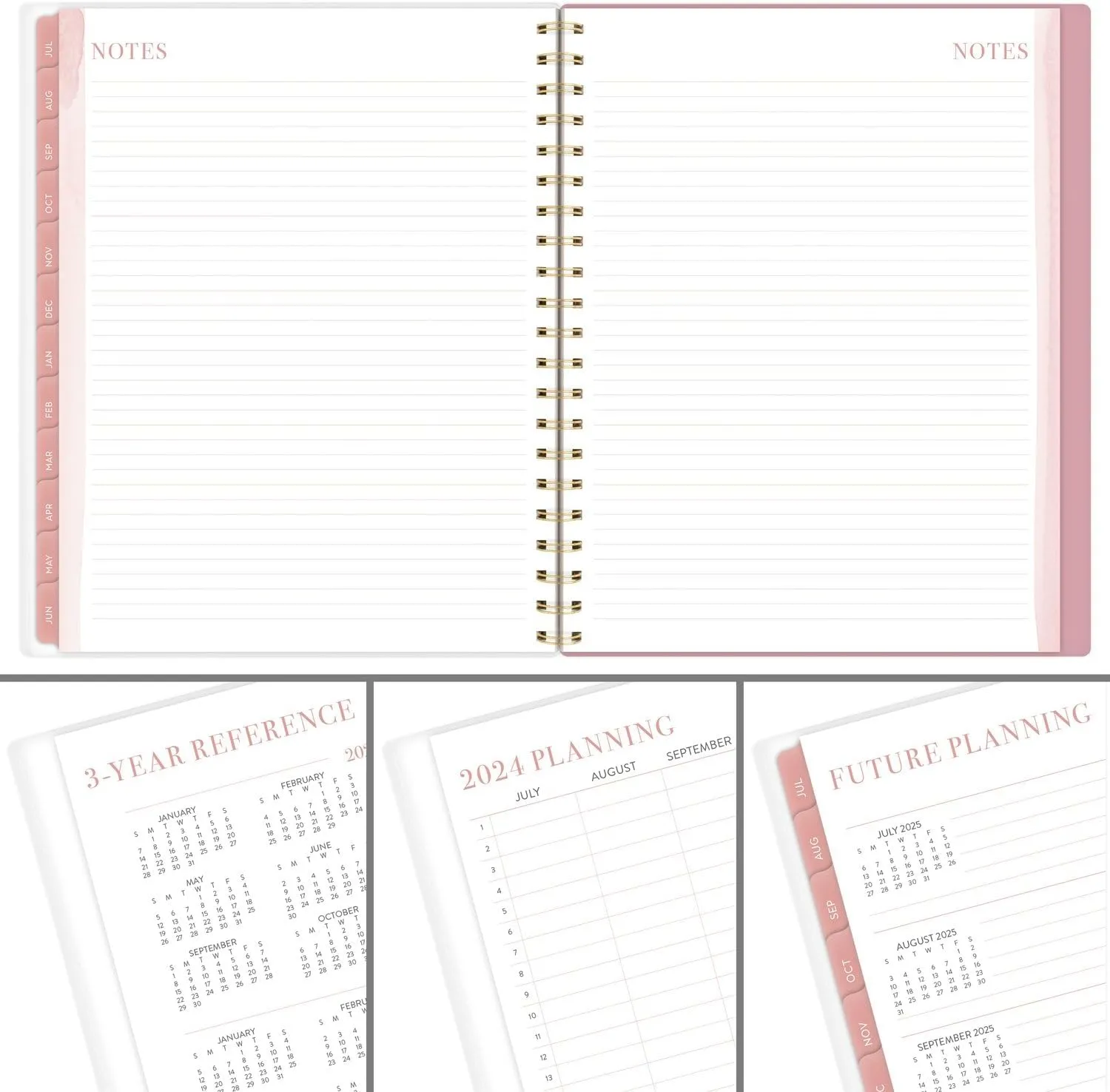 Cambridge Planner 2024-2025 Academic by Leah Bisch, Weekly & Monthly, 8-1/2" x 11", Large, Monthly Tabs, Flexible Cover, Stripe (LB32-905A)