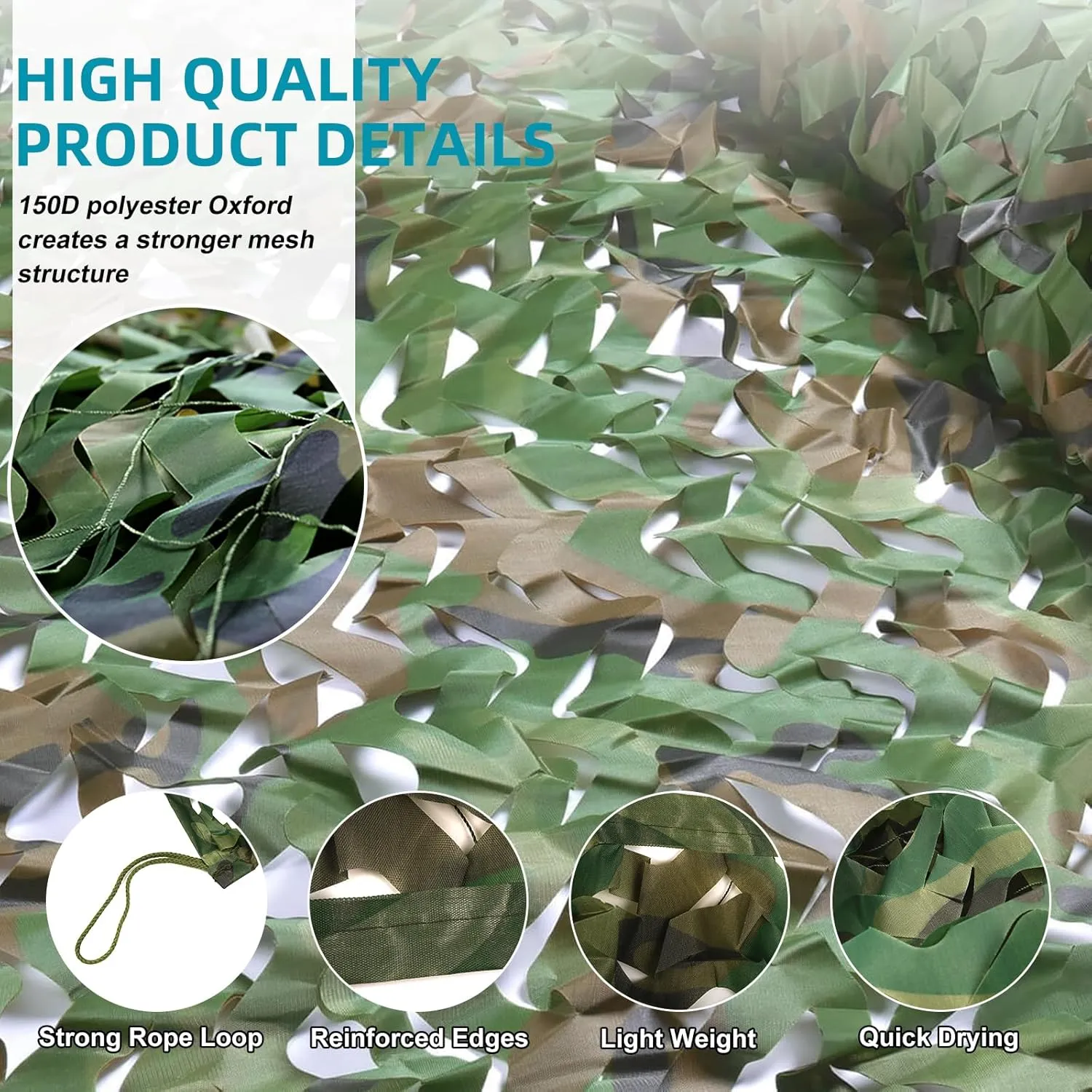 Camo Netting Camouflage Net - Sunshade Camo Mesh, Party Decorations, Camping Ghillie Netting Bulk Roll