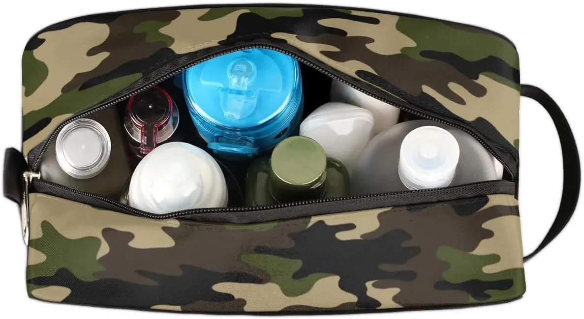Camouflage Green Hanging Toiletry Bag,Travel Hygiene Kits for Boys Mens,Waterproof Makeup Carry-on Bags,Cosmetic Bag,TSA Approved Shave Dopp Kit for Toiletries Shower Bathroom Accessories Gifts