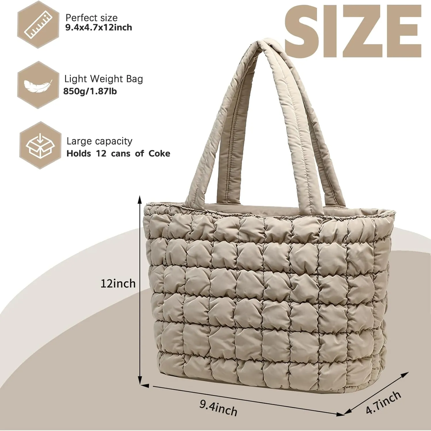 CAMTOP Lunch Box for Women Girls Insulated Cute Lunch Tote Bag Lunchbox Cooler Bag for Work Travel Picnic (Camel Grey)
