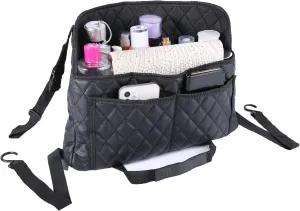 Car Purse Holder Durable Leather Seat Back Organizer Car Handbag Holder Between Seat Car Organizer Front Seat Storage Barrier of Backseat Pet Kids Driver Storage Netting Pouch Seat Back Bag (Upgraded Black B)