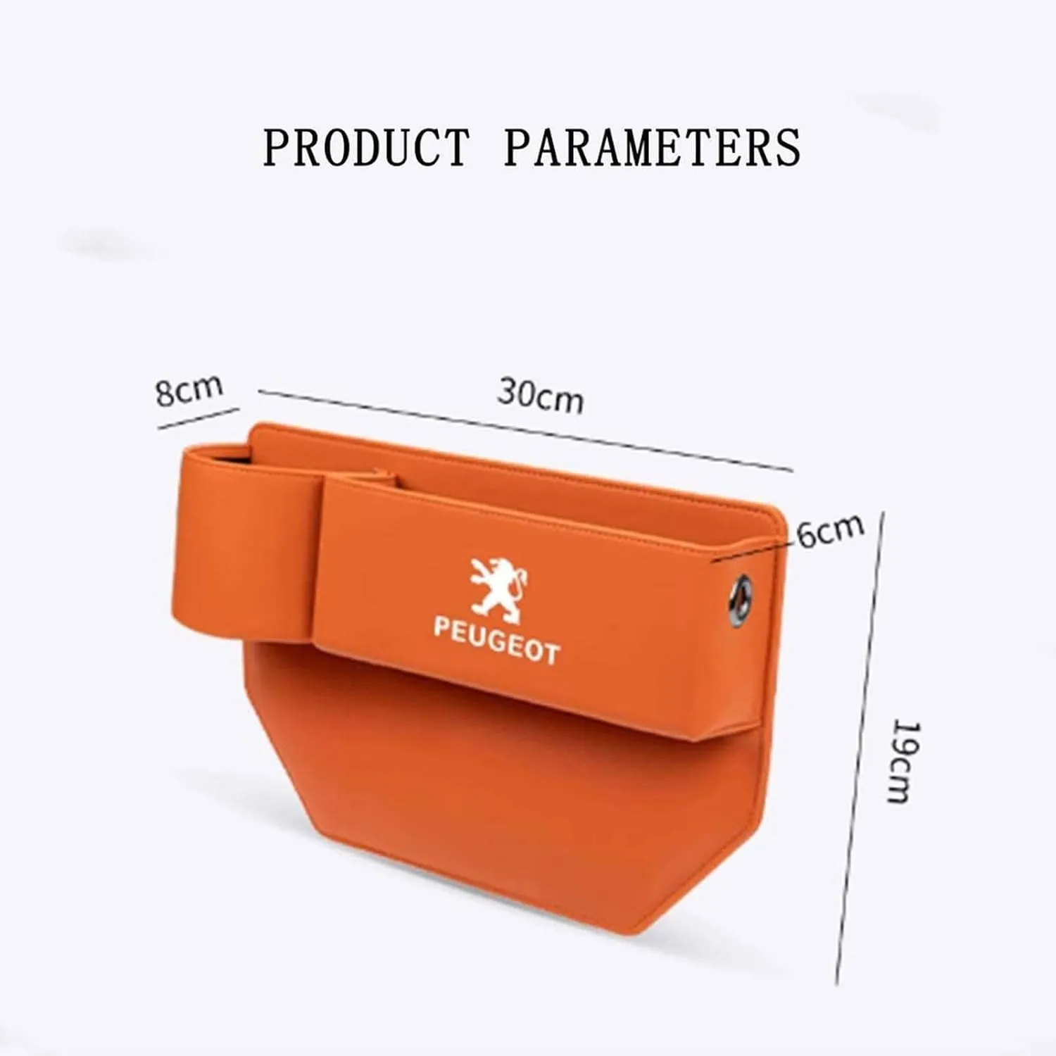 Car Seat Storage Box for Peugeot 2008 3008 4008 5008 206 208 408 407 308 Series Car Seat Gap Organizer Seat Side Bag Reserved Charging Cable Hole Car Accessories,Orange-A