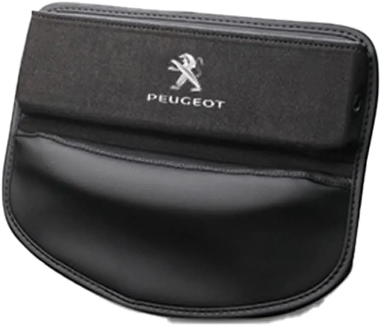 Car Seat Storage Box for Peugeot 2008/3008/4008/5008 Series Car Seat Gap Organizer Seat Side Bag Reserved Charging Cable Hole Car Accessories, Two Pieces-Black