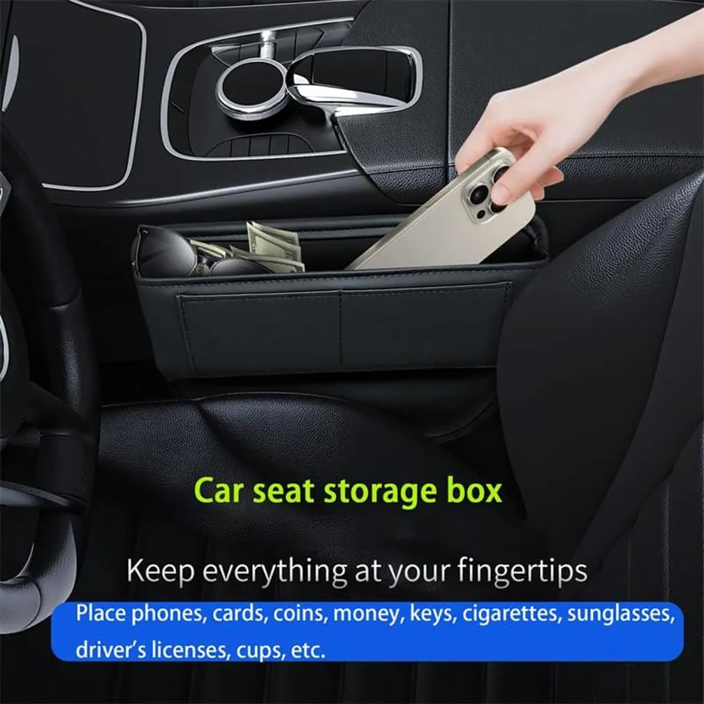 Car Seat Storage Box for Peugeot 4008 3008 408 508 308 Series Car Seat Gap Organizer Seat Side Bag Reserved Charging Cable Hole Car Accessories,Red