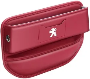 Car Seat Storage Box for Peugeot 4008 3008 408 508 308 Series Car Seat Gap Organizer Seat Side Bag Reserved Charging Cable Hole Car Accessories,Red