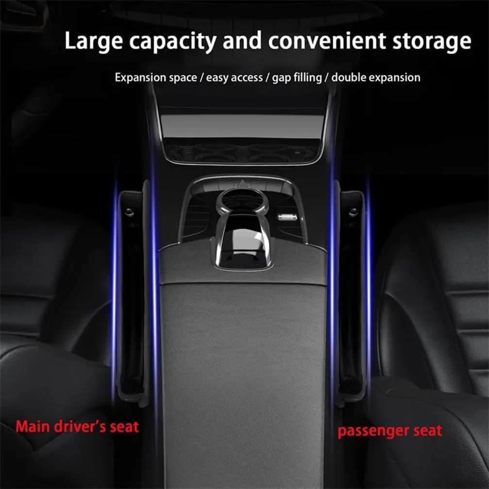 Car Seat Storage Box for Peugeot 408 408X 5008 508 Series Car Seat Gap Organizer Seat Side Bag Reserved Charging Cable Hole Car Accessories,One Piece-Brown