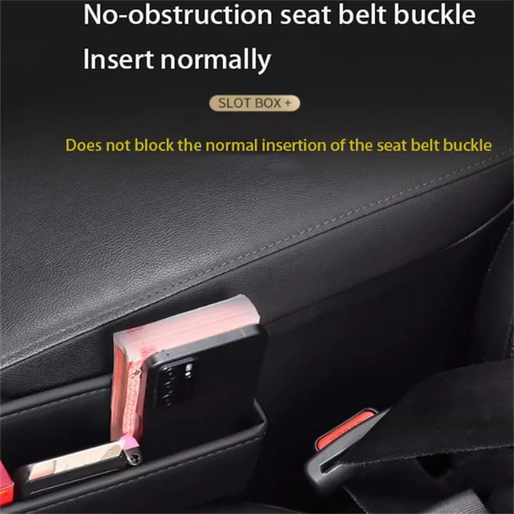 Car Seat Storage Box for Peugeot 408 408X 5008 508 Series Car Seat Gap Organizer Seat Side Bag Reserved Charging Cable Hole Car Accessories,One Piece-Brown