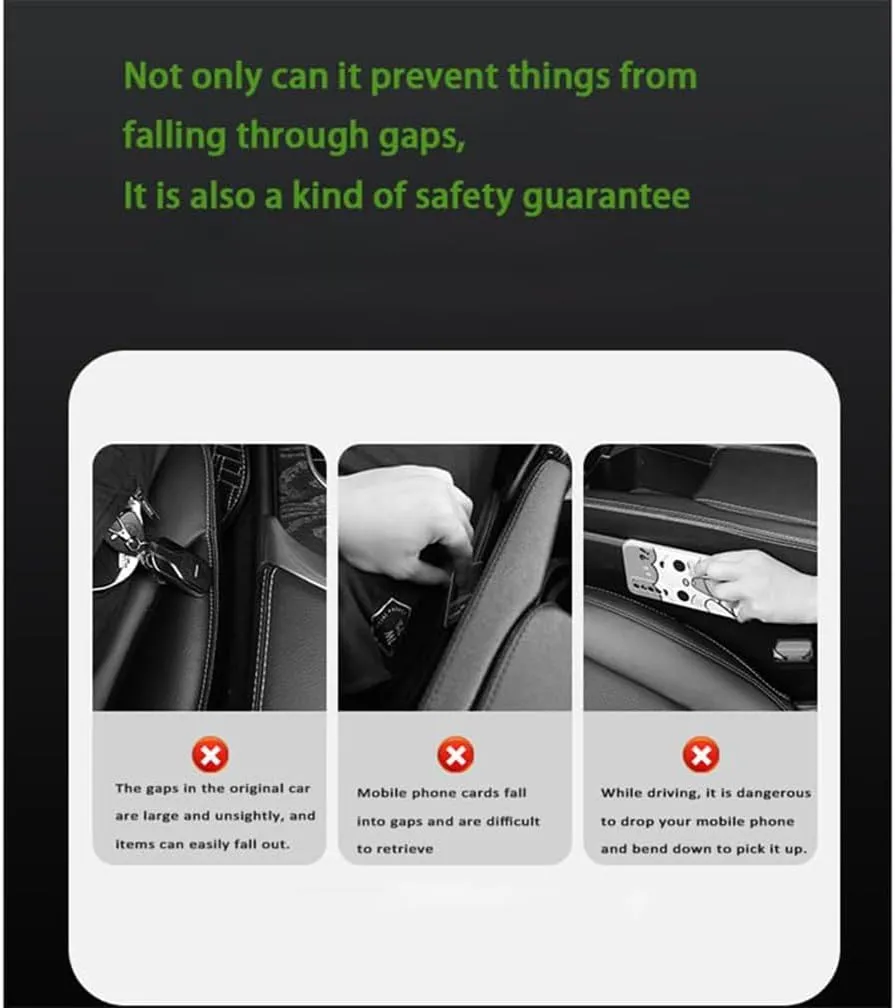 Car Seat Storage Box for Peugeot 408 408X 5008 508 Series Car Seat Gap Organizer Seat Side Bag Reserved Charging Cable Hole Car Accessories,One Piece-Brown