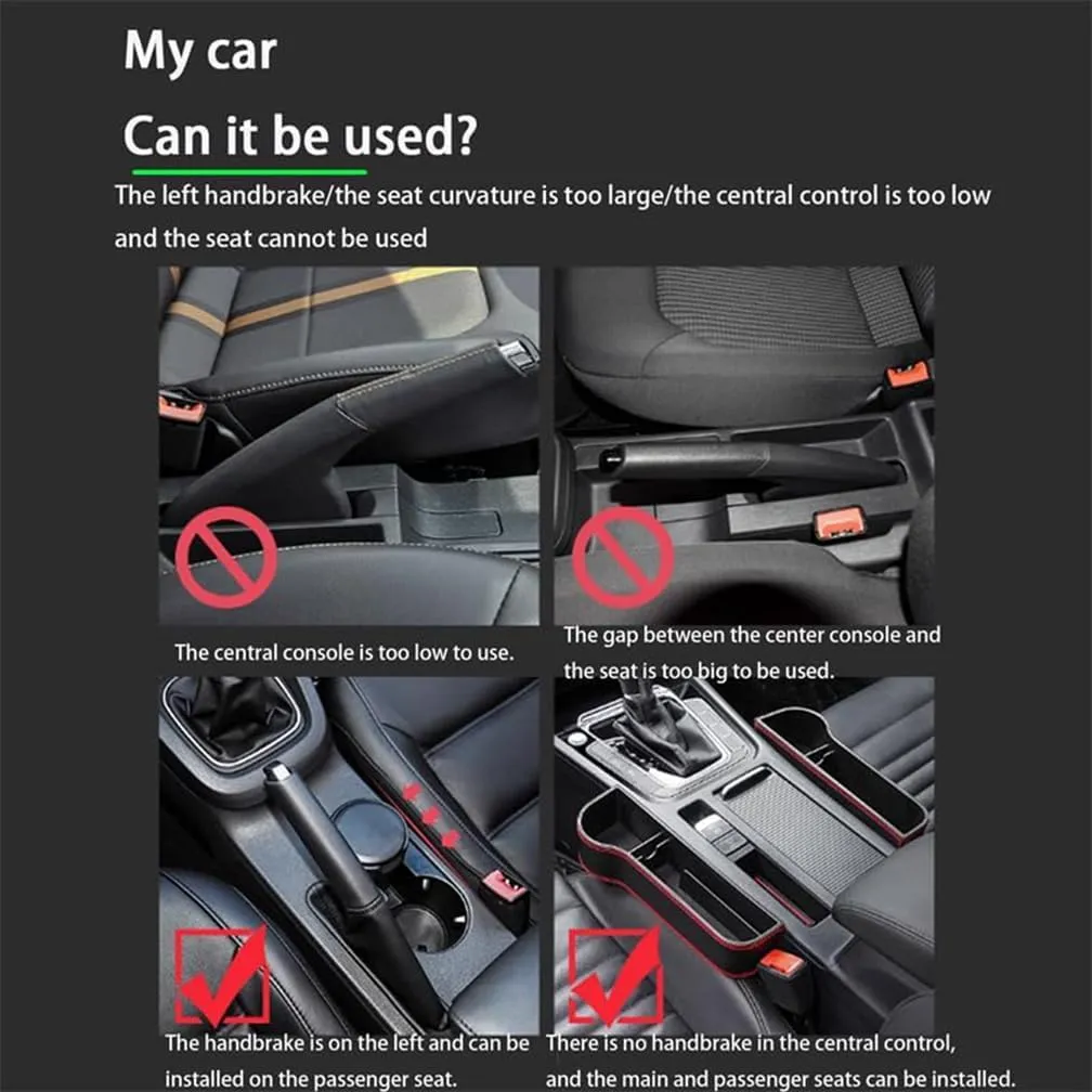 Car Seat Storage Box for Peugeot 408 408X 5008 508 Series Car Seat Gap Organizer Seat Side Bag Reserved Charging Cable Hole Car Accessories,One Piece-Brown
