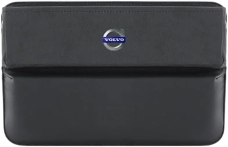 Car Seat Storage Box for Volvo S40 S60 S70 S80 S90 Series Car Seat Gap Organizer Seat Side Bag Reserved Charging Cable Hole Car Accessories,One Piece- All Black