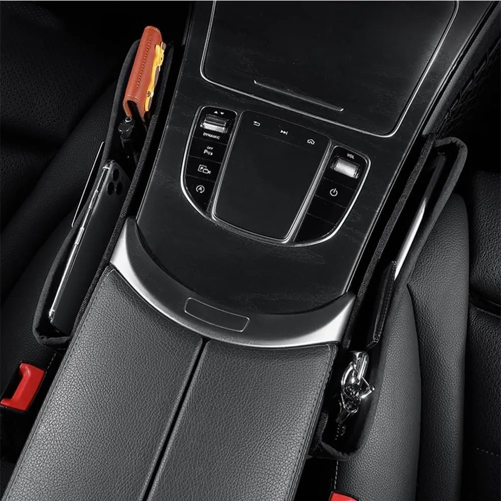 Car Seat Storage Box for Volvo XC60 S90 S60L XC90 Series Car Seat Gap Organizer Seat Side Bag Reserved Charging Cable Hole Car Accessories,Grey