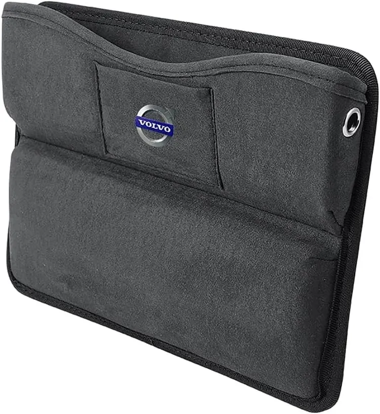 Car Seat Storage Box for Volvo XC60 S90 S60L XC90 Series Car Seat Gap Organizer Seat Side Bag Reserved Charging Cable Hole Car Accessories,Grey