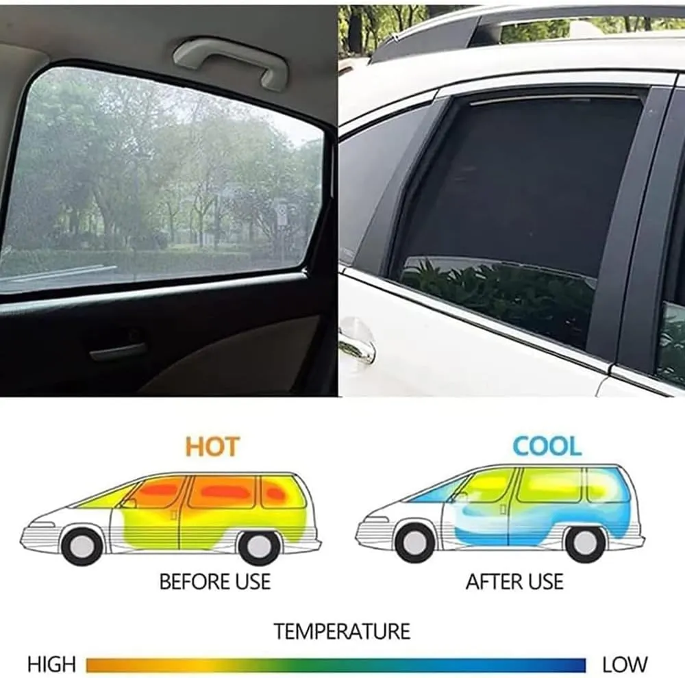 Car Side Window Sunshade for Suzuki Vitra 2014-2019,High Elastic Material Front Rear Sun Shade Cover UV Protecti Breathable Sun Visor Privacy Protection,H