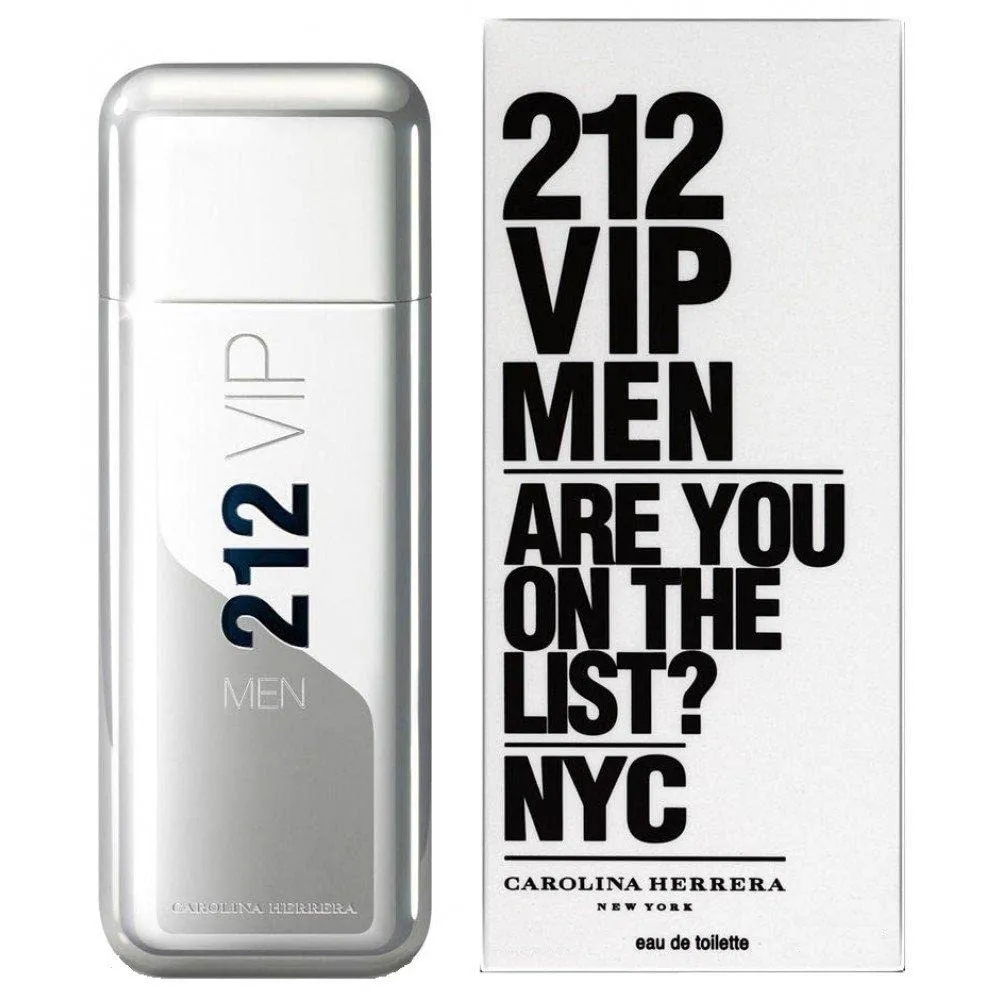 Carolina Herrera 212 Vip Men Fragrance For Men - Notes Of Caviar Lime, Ginger And Tonka Bean - Intimate And Magnetic Scent - Blend Of Fresh And Woody - Perfect For Night Use - Edt Spray - 6.75 Oz