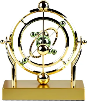 Celestial Orbit Perpetual Motion Pendulum, Perpetual Motion Table Art Decors, for Home Office Desktop Rotating Decoration, Astronomy Decoration Enthusiasts Gift (Gold)
