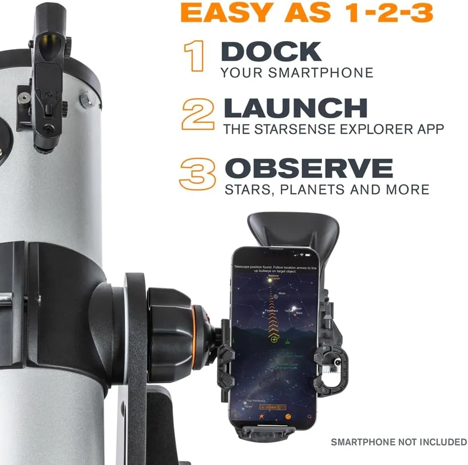 Celestron 22480 StarSense Explorer 114mm Tabletop Dobsonian Smartphone App-Enabled Telescope Works with StarSense App to Help You Find Nebulae, Planets & More – iPhone/Android Compatible