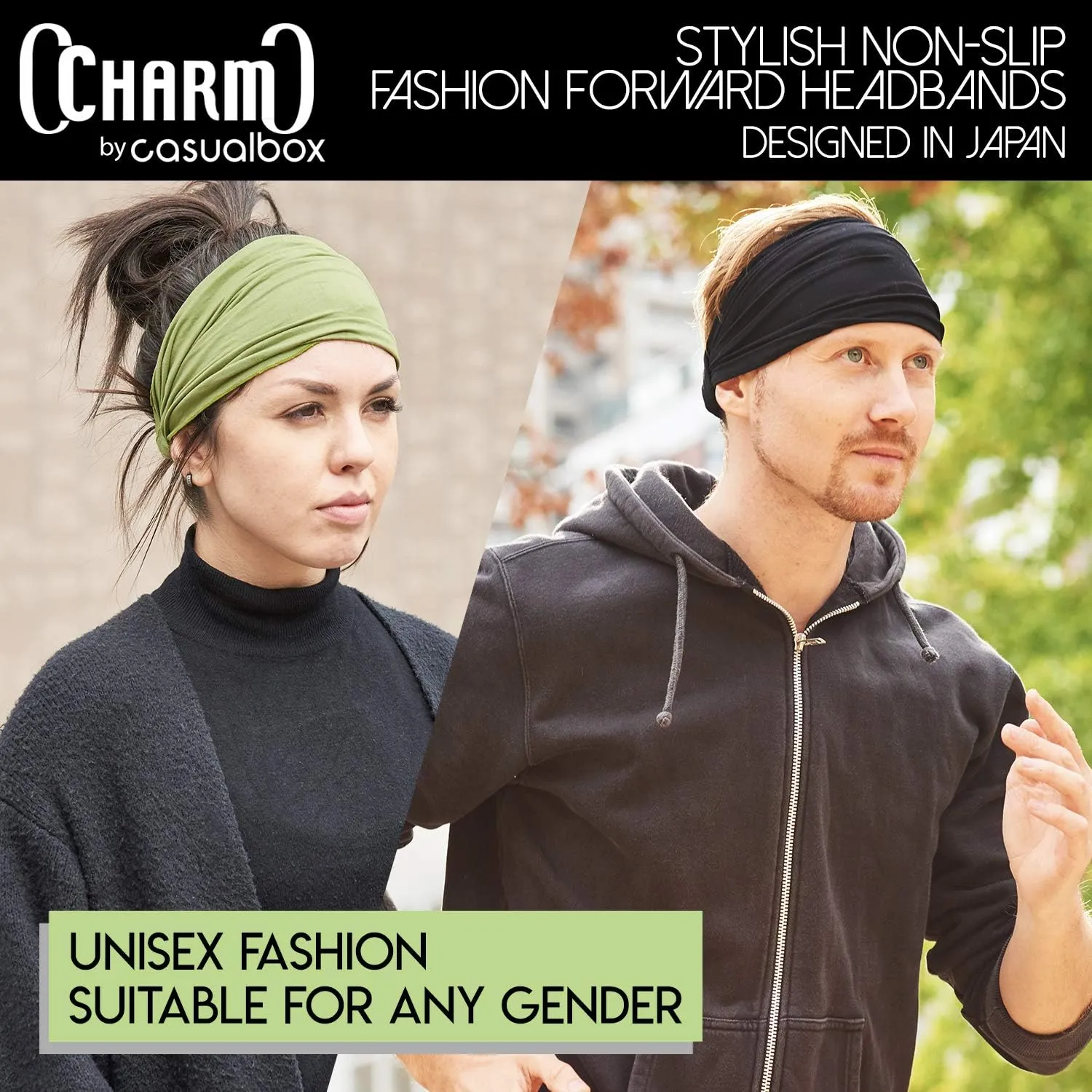 CHARM Headband Bandana Japanese Style - Mens Head Wrap Womens Hair Band by Casualbox
