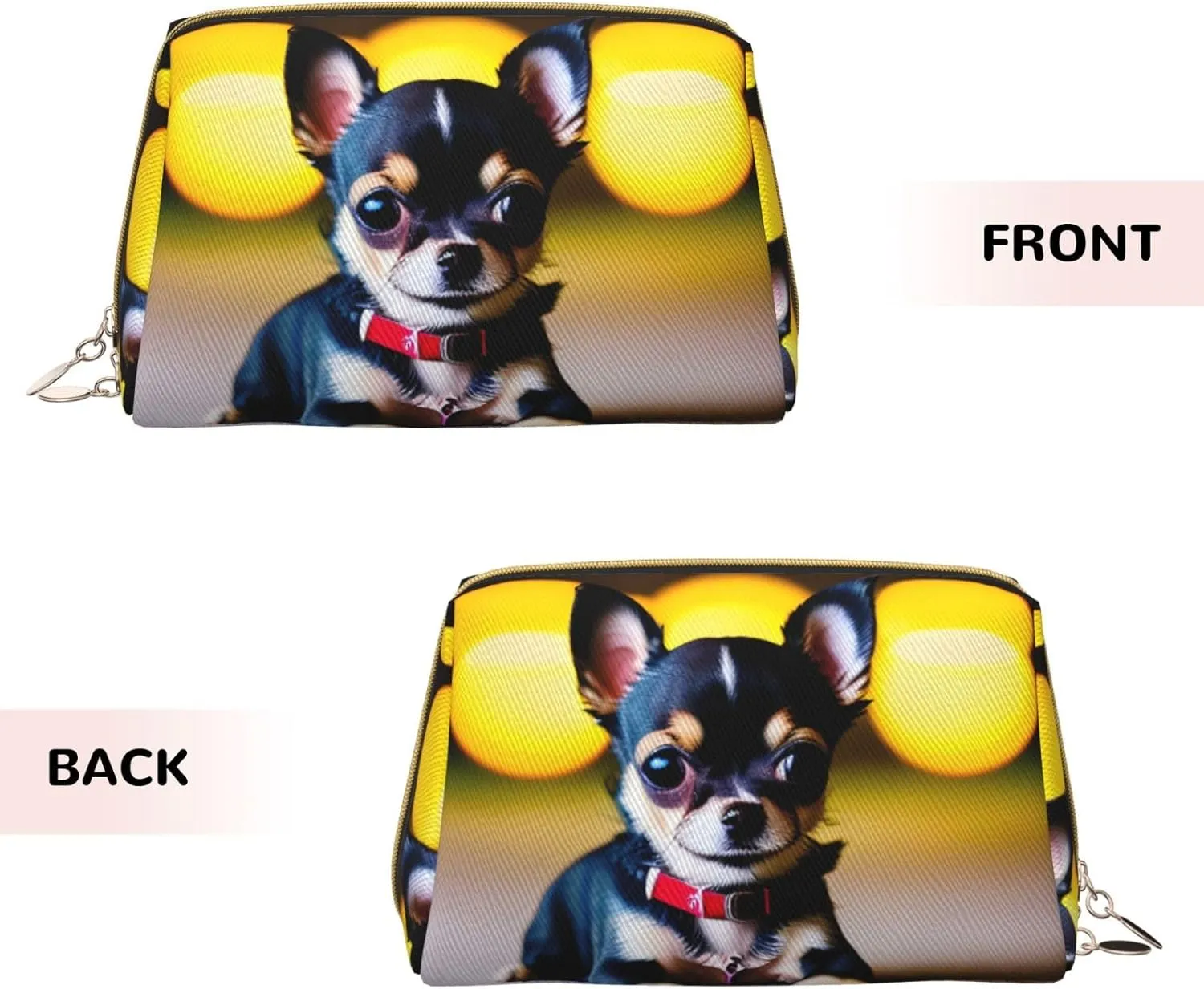Chihuahua Dog Toiletry Pouch, Travel-Friendly Makeup Organizer For Makeup Brushes, Lipsticks