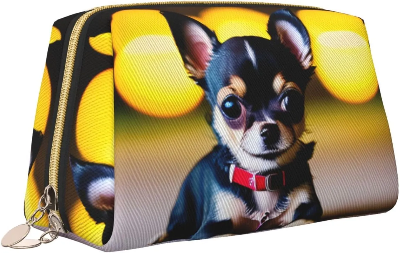 Chihuahua Dog Toiletry Pouch, Travel-Friendly Makeup Organizer For Makeup Brushes, Lipsticks