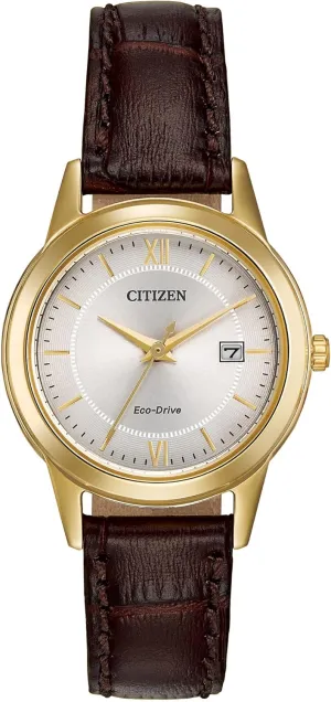 CITIZEN Ladies' Eco-Drive Classic Leather Strap Watch with 3-Hand Date
