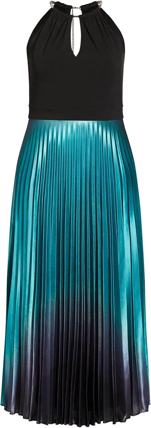 City Chic Women's Dress-Pleated Ombre Maxi