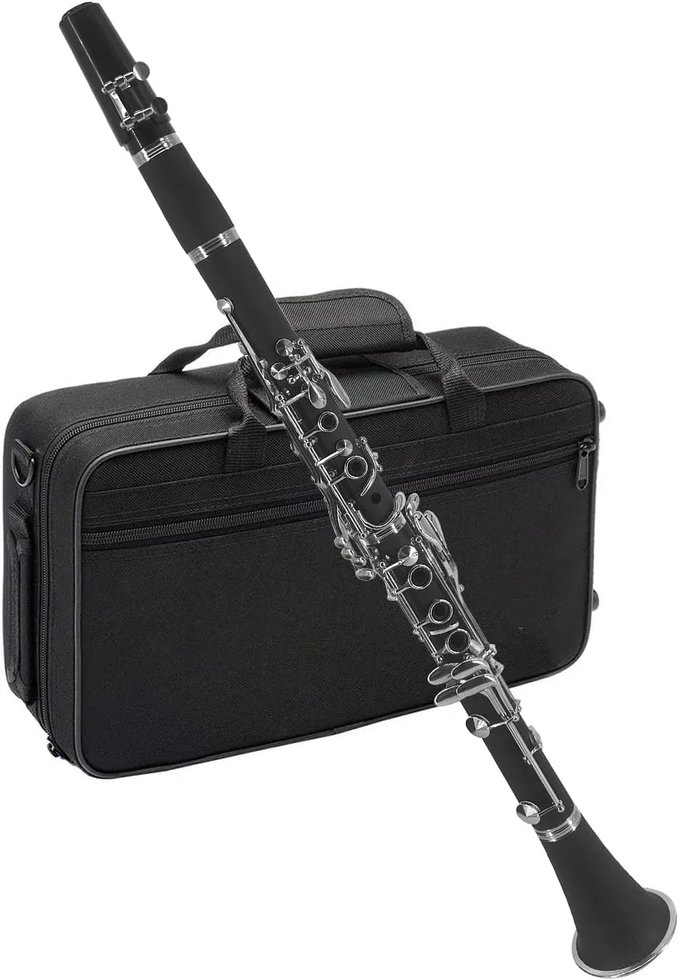 Clarinet ABS Bb Binocular Clarinet with 10 Reeds ing Cloth Gloves Screwdriver Bracket Handbag ing Brush Professional Ebonite Bb Clarinet Woodwind Instrument for Beginner Student