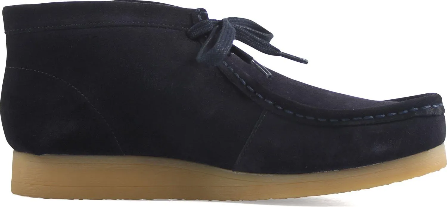 Clarks Men's Stinson Hi Wallabee Chukka Boot Dark Blue Suede 22821