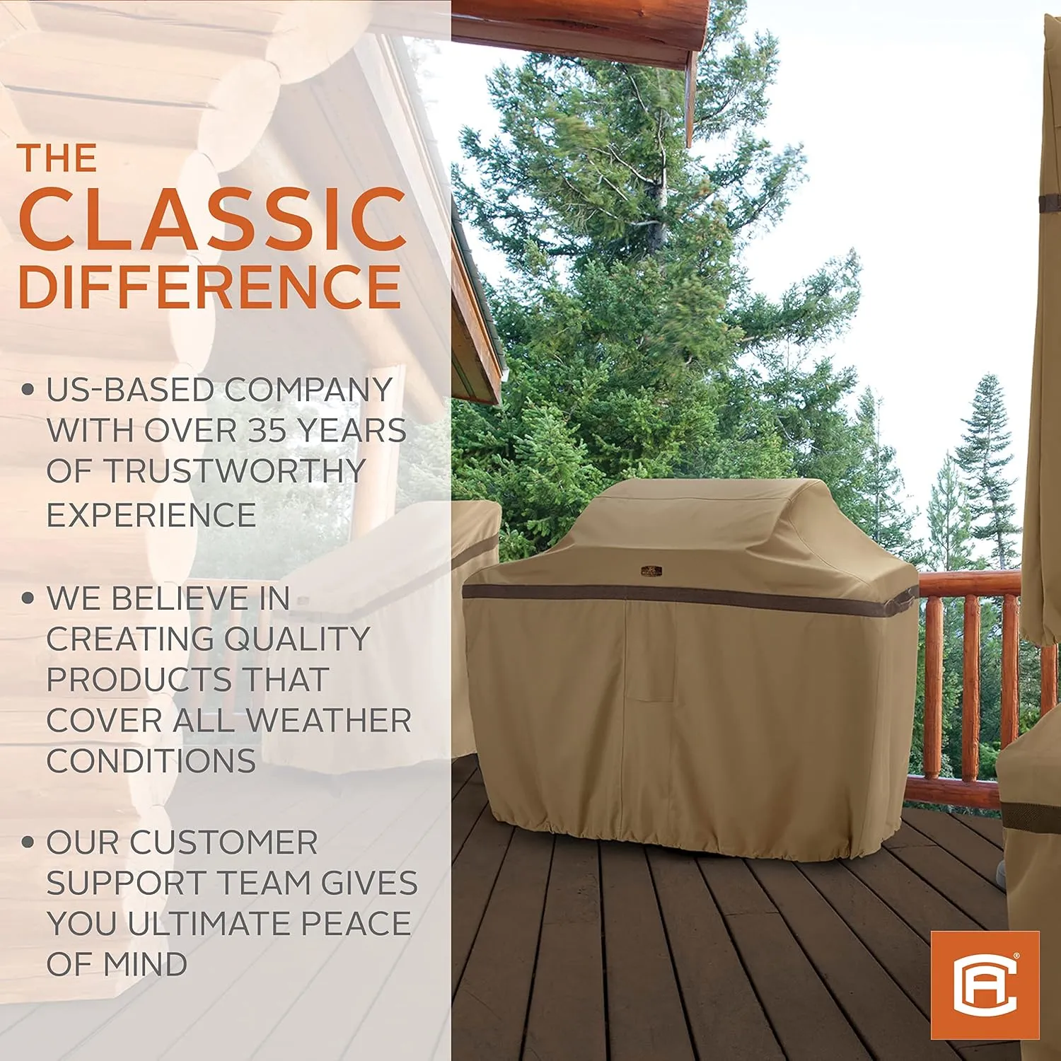 Classic Accessories Hickory Water-Resistant 58 Inch BBQ Grill Cover