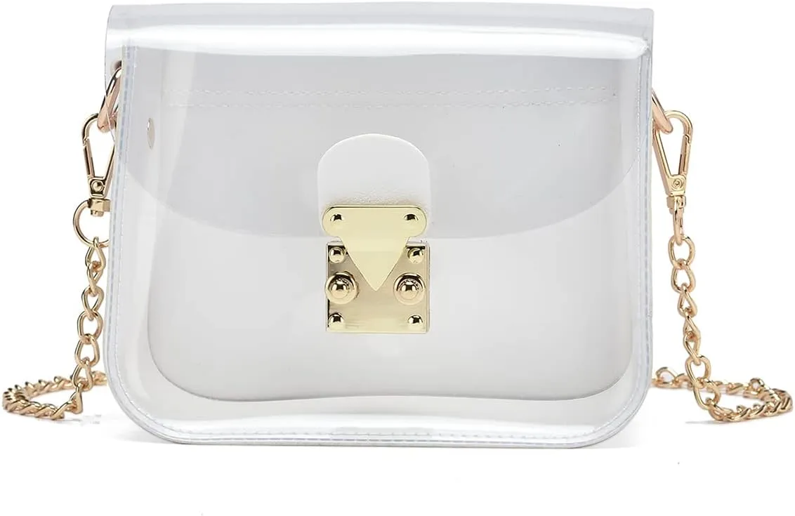 Clear Bag Stadium Approved, Clear Crossbody Bag Cute Clear Purse Mini Bag Gift for Women for Sport Event Concert