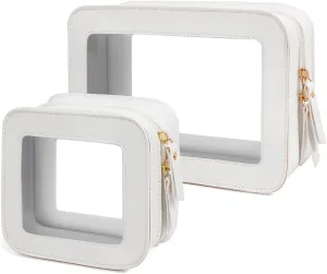Clear Makeup Bag Set for Women, Travel Makeup Pouch Portable Waterproof Cosmetic Bags with Zipper Clear Toiletry Bag for Traveling Small Make up Pouch for Purse Mini Cosmetic Case Car Organizer Bag ﻿