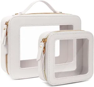 Clear Makeup Bag, Small Makeup Bag TSA Approved Toiletry Bag Cosmetic Travel Bag Cute Makeup Bag Organizer Makeup Case Pouch Car Essentials for Women Men