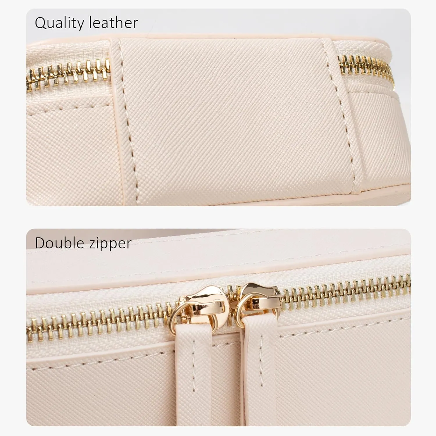 Clear Makeup Bags TSA Approved Toiletry Bag Handle Large Opening,Clear Toiletry Bags for Carry-on Traveling Travel Car Accessories Essentials Organziation Storage for Women Girls(Off White, Middle)