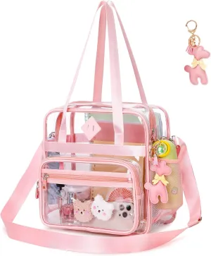 Clear Tote Bag - 12x6x12 See Through Stadium Event Bag for Women